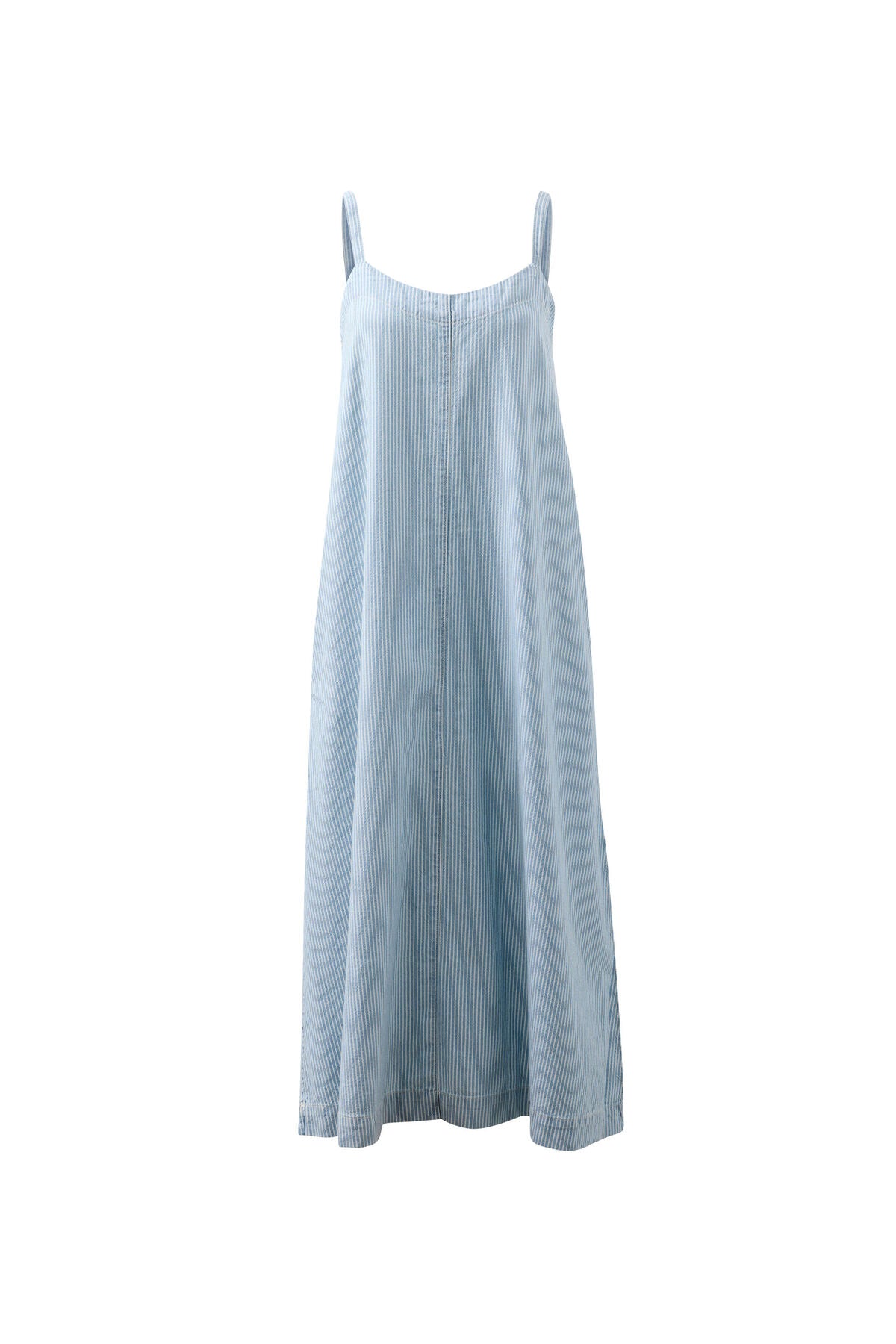 Ceres Remy Strappy Midi Dress - indigo white stripe