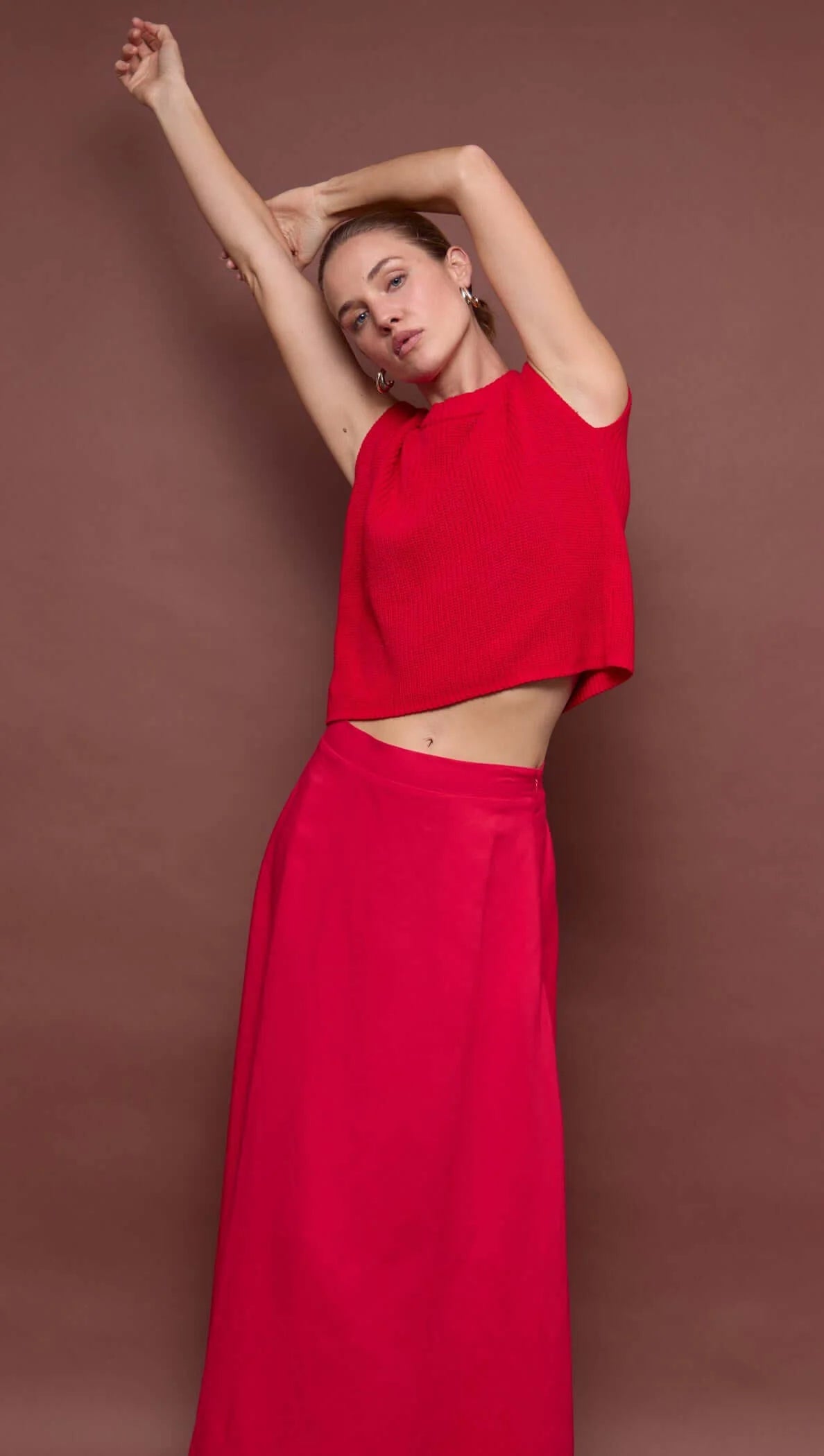 Staple the Label Valentina Maxi Skirt - red