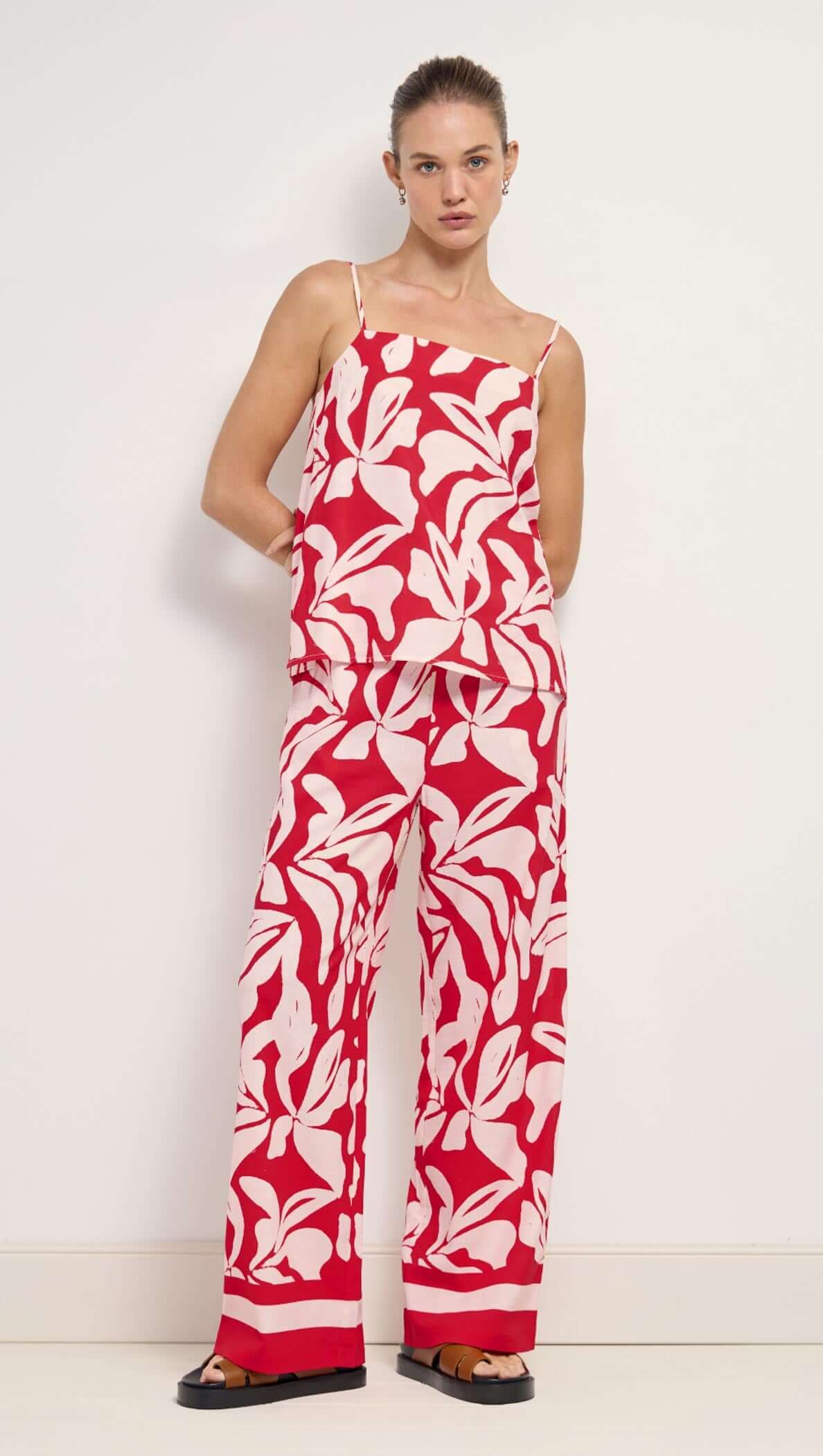 Staple the Label Serata Cami - red and white floral print