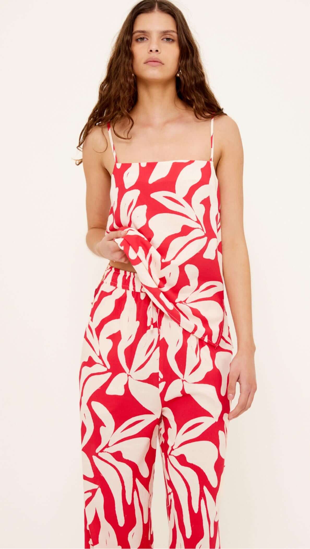 Staple the Label Serata Cami - red and white floral print