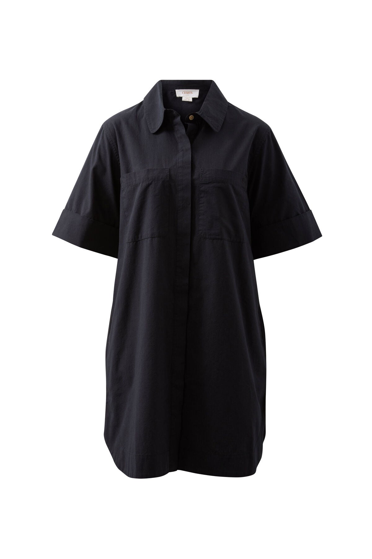 Ceres Sara Mini Shirt Dress - black