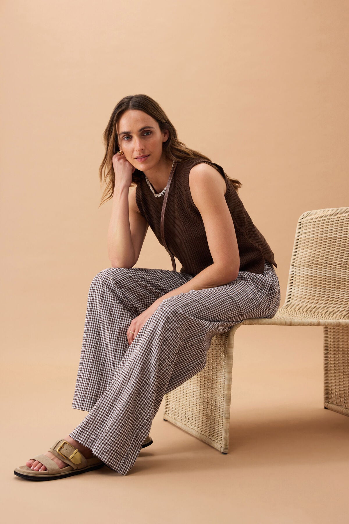 Ceres The Lounge Pant - choc gingham