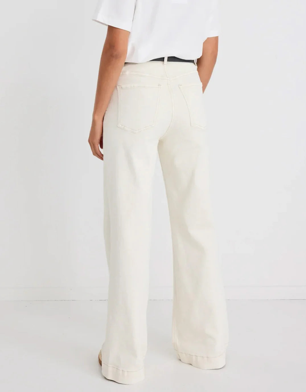 Among the Brave Zoey High Rise Wide Leg Jean - ecru