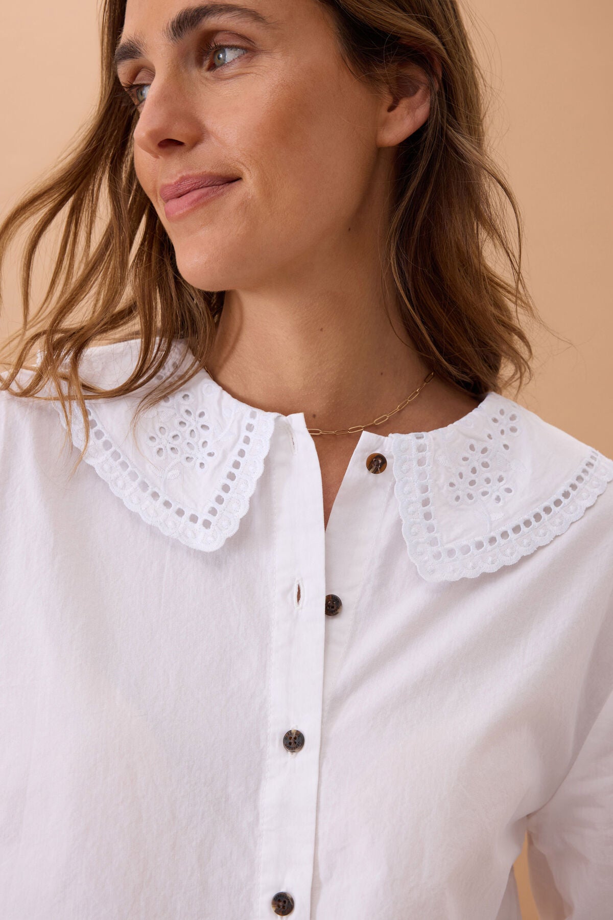 Ceres Alice Collared Top - white
