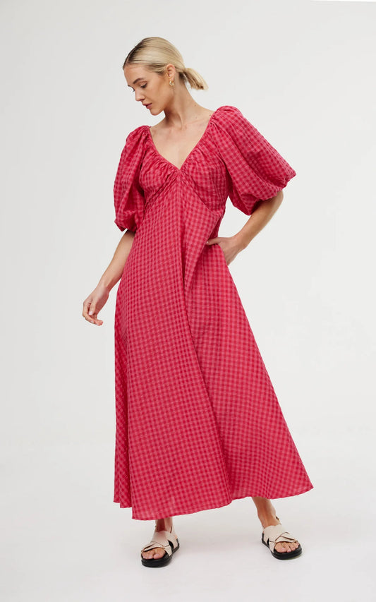 Kinney Mimi Dress Rosas Gingham