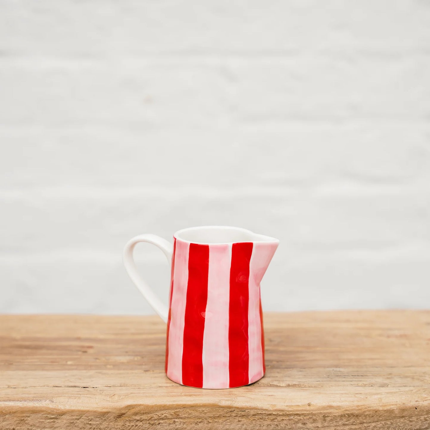 Noss & Co Milk Jug- pink and red stripes