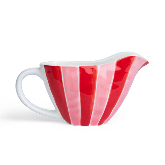 Noss & Co Gravy Jug - pink and red stripes