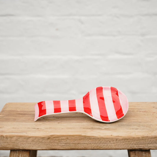 Noss & Co Spoon Rest - pink and red stripes