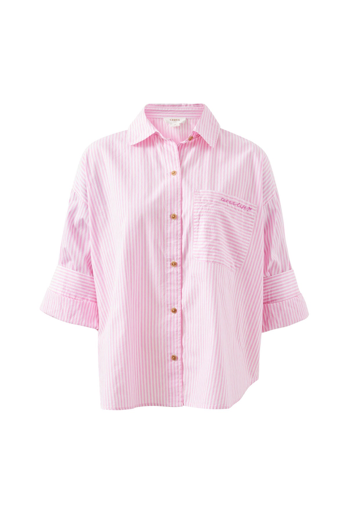Ceres Miya Shirt - pink stripe ceres hotel