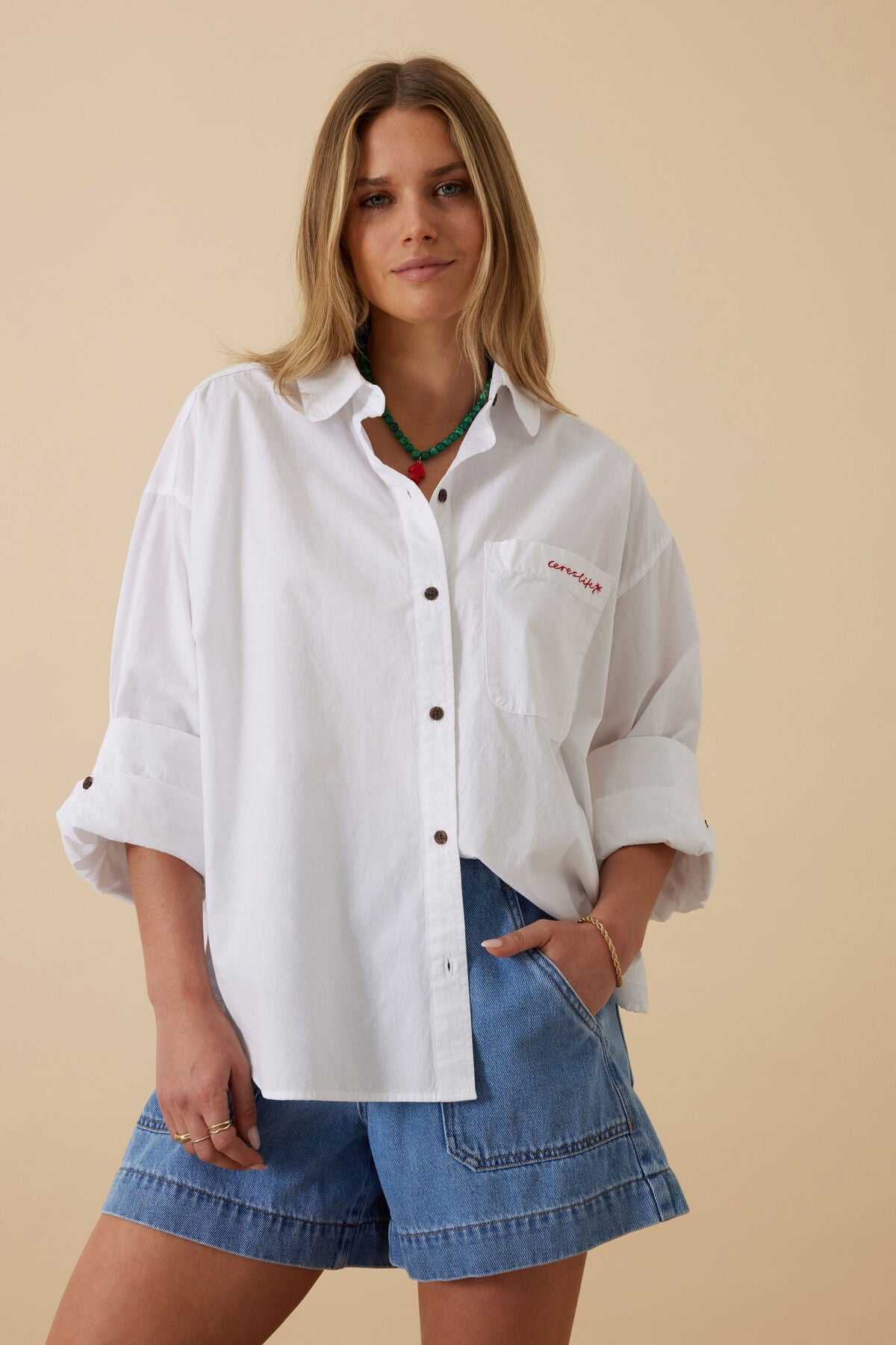Ceres Miya Shirt - white summer with ceres