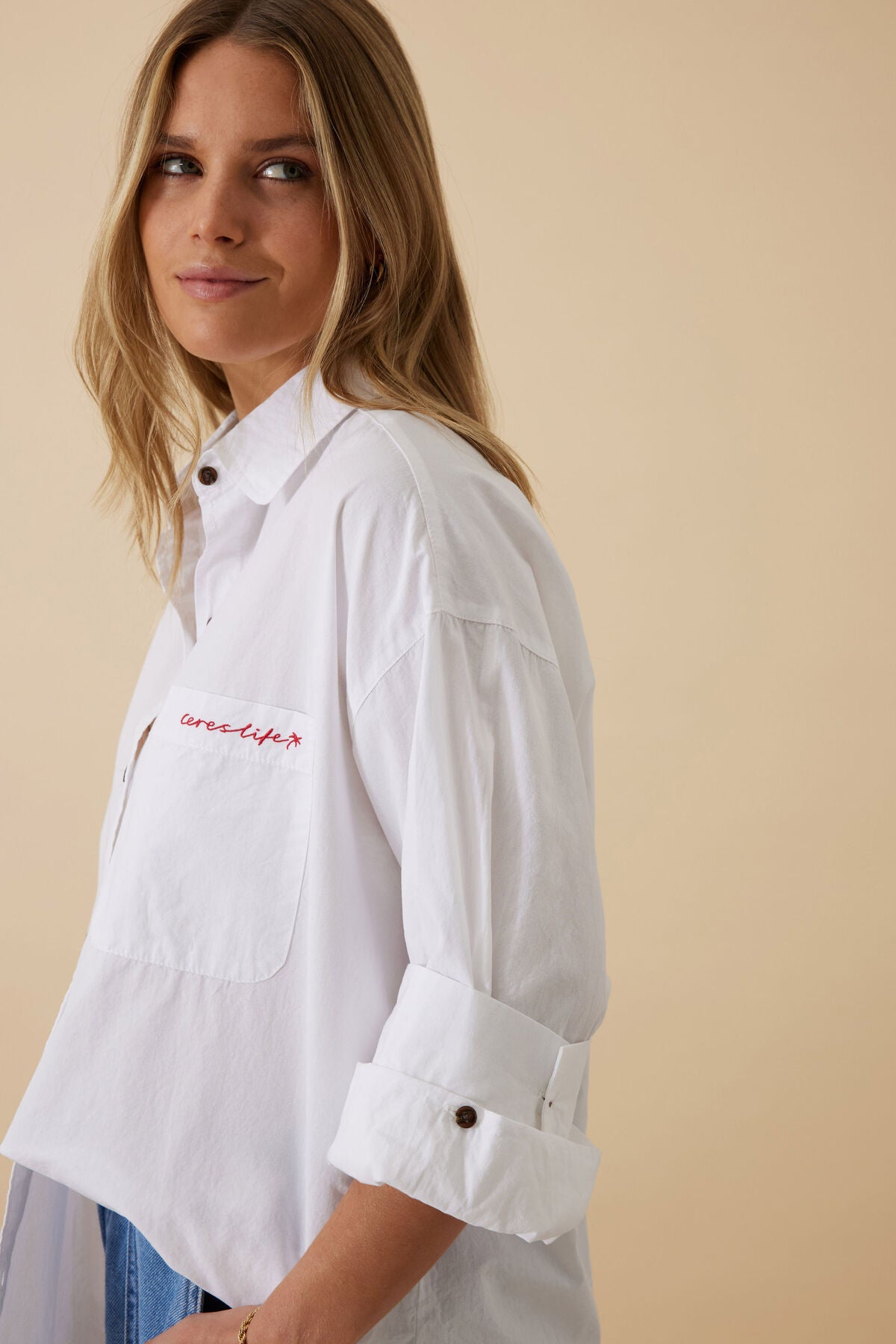 Ceres Miya Shirt - white summer with ceres