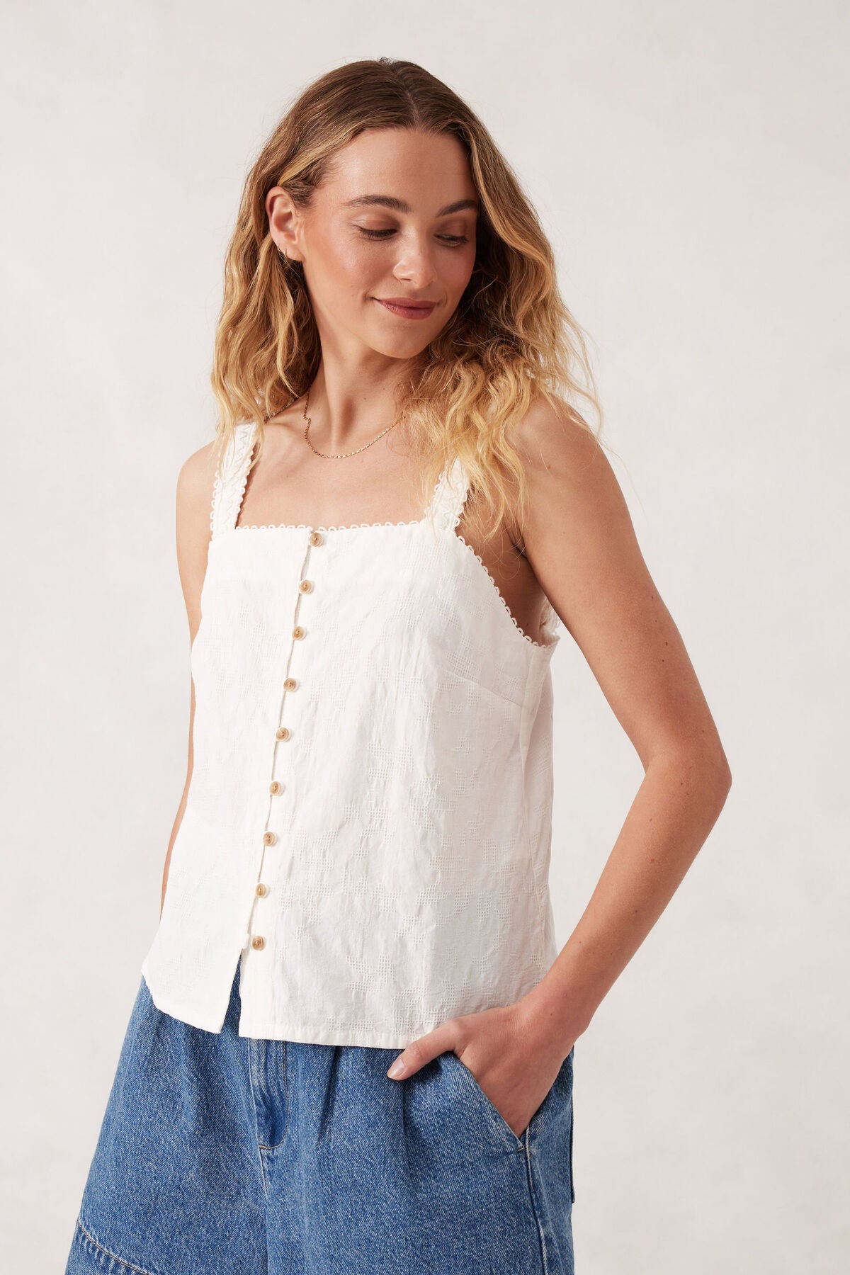 Ceres Life Folk Top White