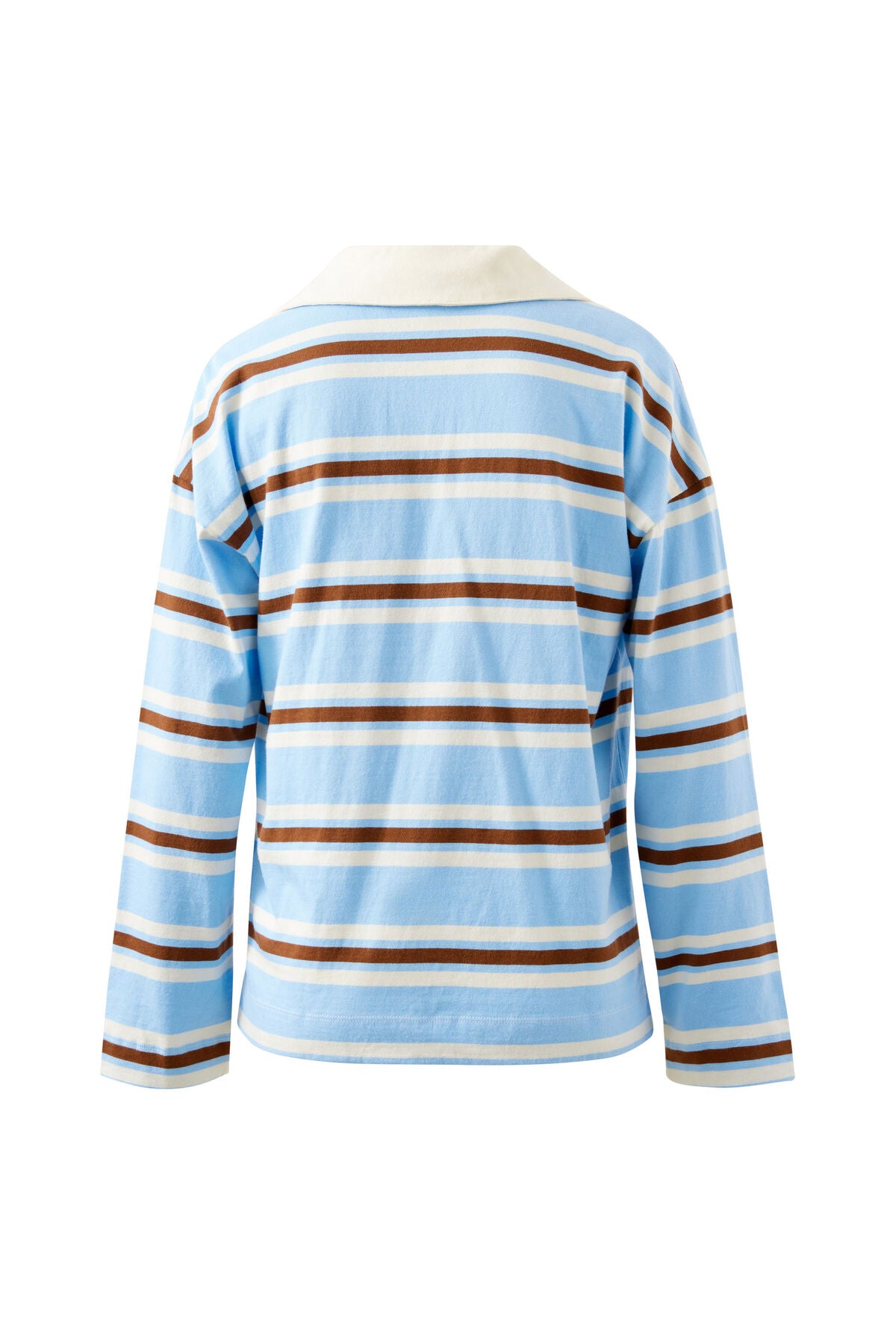 Ceres Shelbey Rugby Top - powder blue/toffee stripe