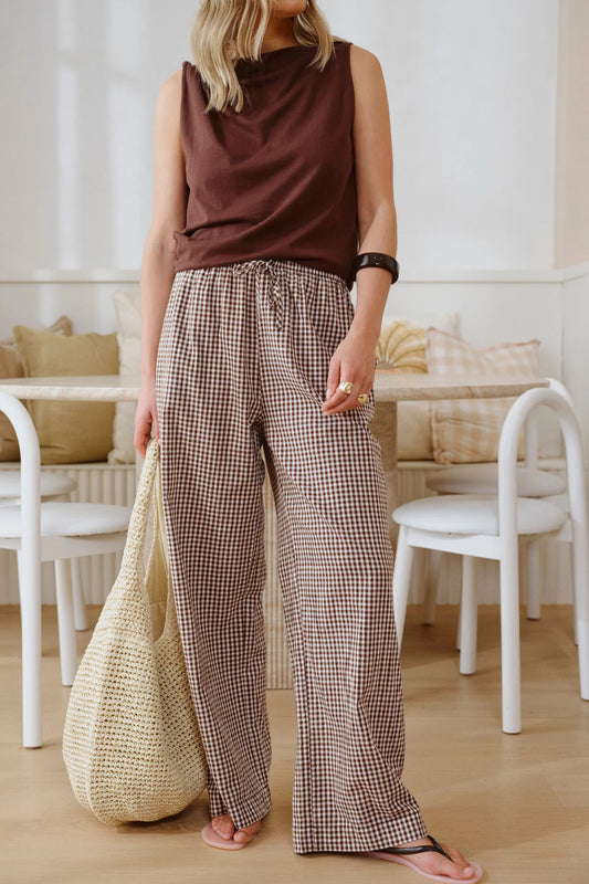 Ceres Resort Pant - chocolate gingham