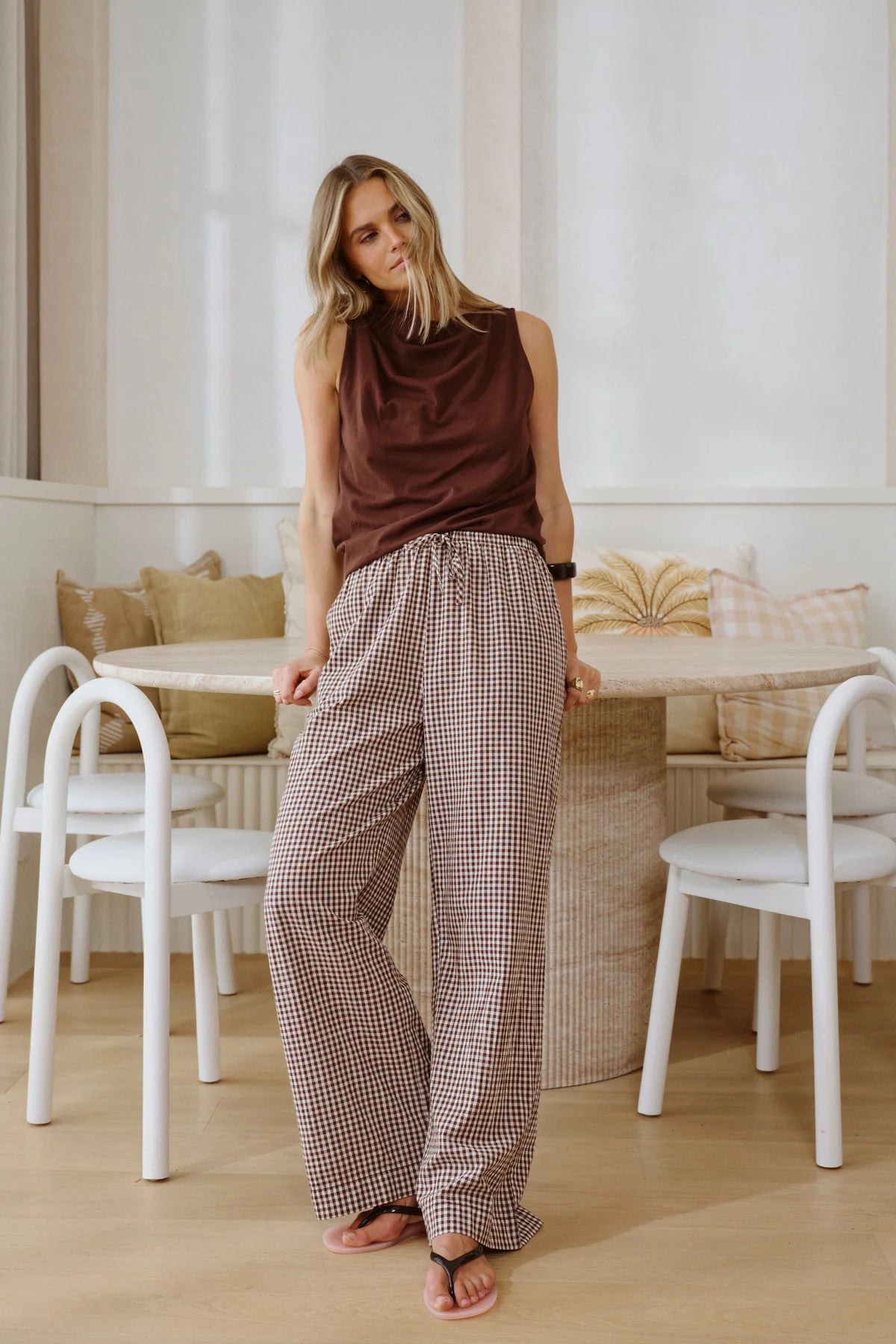 Ceres Resort Pant - chocolate gingham