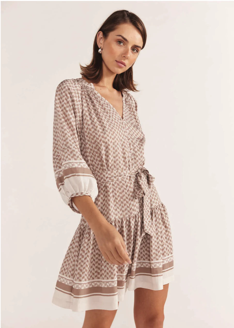 Staple The Label Soleil Smock Dress Beige